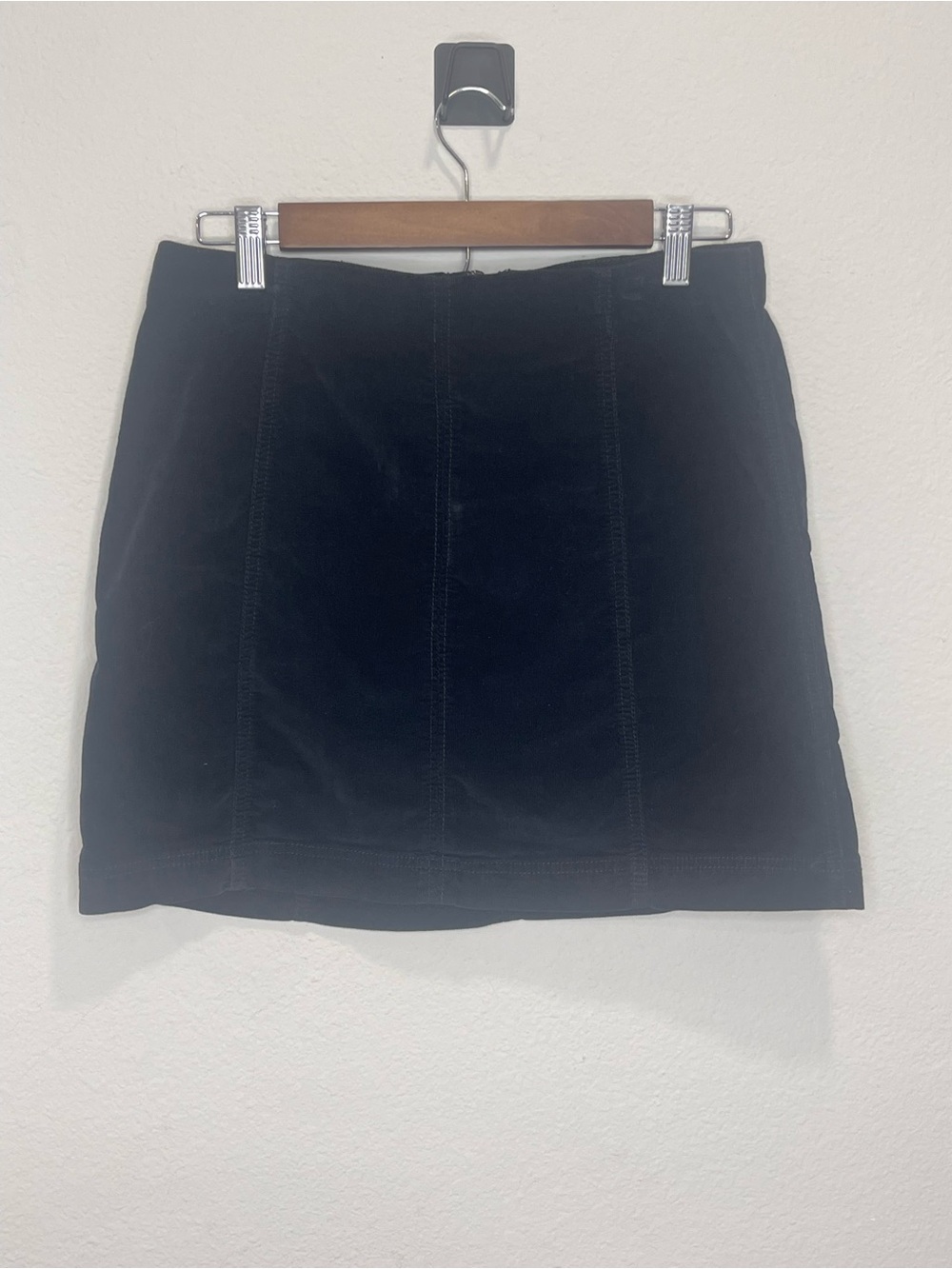 Free People Black Corduroy Mini Skirt